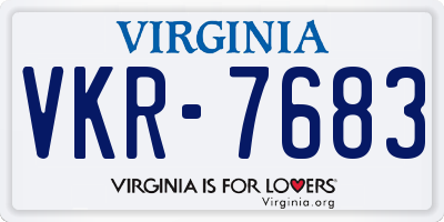 VA license plate VKR7683