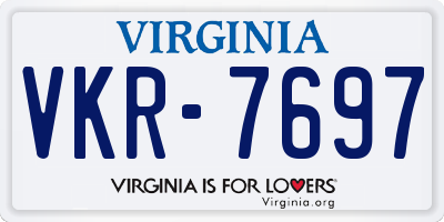 VA license plate VKR7697