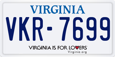 VA license plate VKR7699