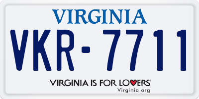 VA license plate VKR7711