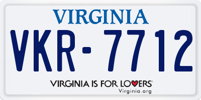 VA license plate VKR7712