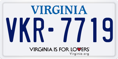 VA license plate VKR7719
