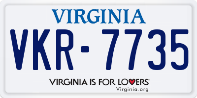 VA license plate VKR7735