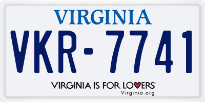 VA license plate VKR7741