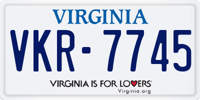 VA license plate VKR7745