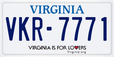 VA license plate VKR7771