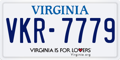 VA license plate VKR7779