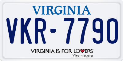 VA license plate VKR7790