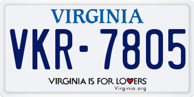 VA license plate VKR7805