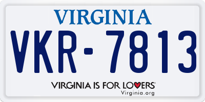 VA license plate VKR7813