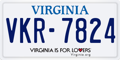 VA license plate VKR7824