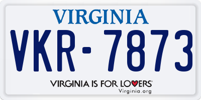 VA license plate VKR7873