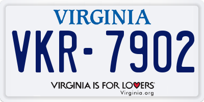 VA license plate VKR7902