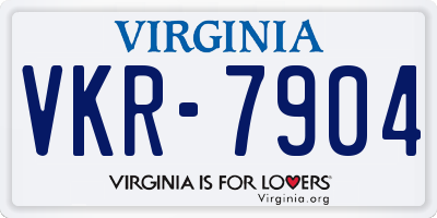 VA license plate VKR7904