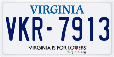 VA license plate VKR7913