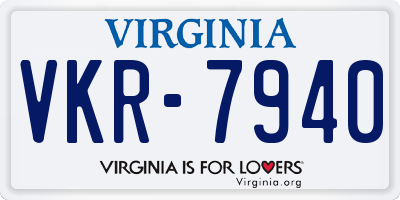 VA license plate VKR7940
