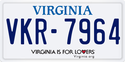 VA license plate VKR7964