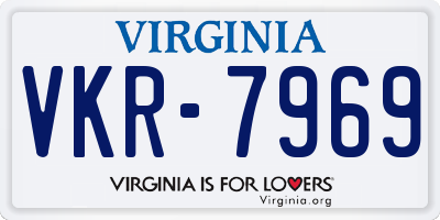 VA license plate VKR7969