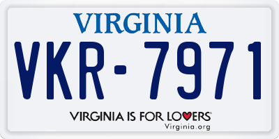 VA license plate VKR7971