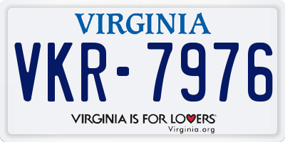 VA license plate VKR7976