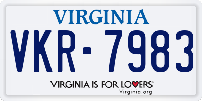 VA license plate VKR7983