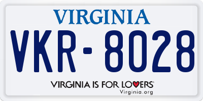 VA license plate VKR8028