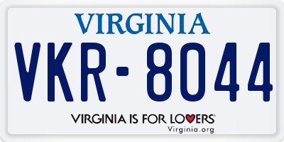 VA license plate VKR8044