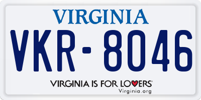 VA license plate VKR8046