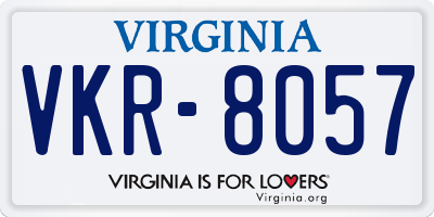 VA license plate VKR8057
