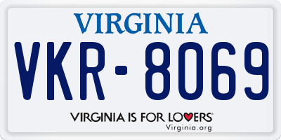 VA license plate VKR8069