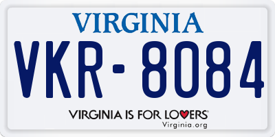 VA license plate VKR8084