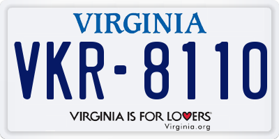 VA license plate VKR8110