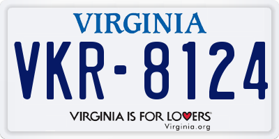 VA license plate VKR8124