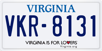 VA license plate VKR8131