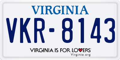 VA license plate VKR8143