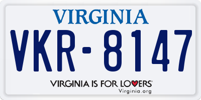 VA license plate VKR8147
