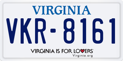 VA license plate VKR8161