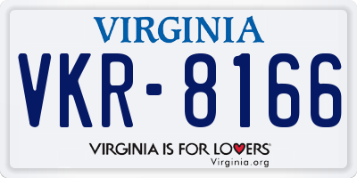 VA license plate VKR8166