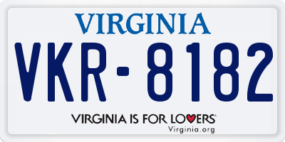 VA license plate VKR8182