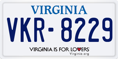 VA license plate VKR8229