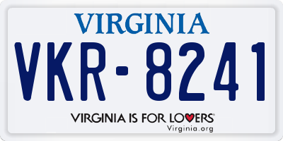 VA license plate VKR8241