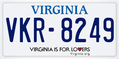 VA license plate VKR8249