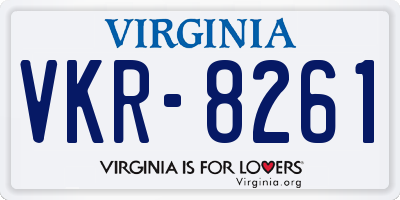 VA license plate VKR8261