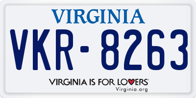 VA license plate VKR8263