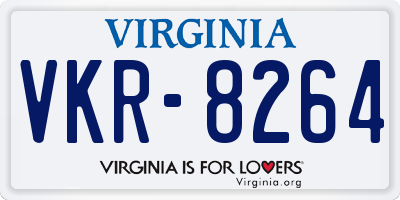 VA license plate VKR8264