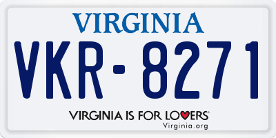 VA license plate VKR8271