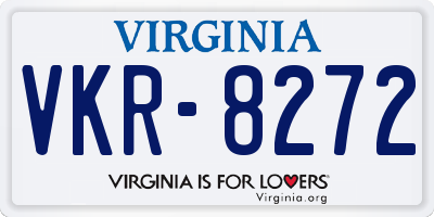 VA license plate VKR8272