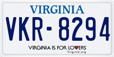 VA license plate VKR8294