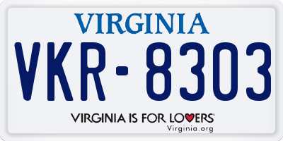 VA license plate VKR8303