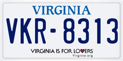 VA license plate VKR8313